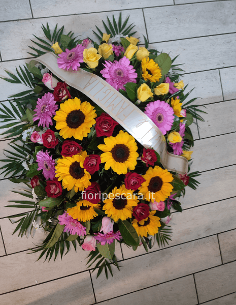 cuscino funebre con fascia